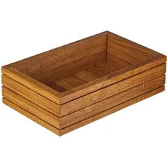 Ящик для подачи прямоугольный с бортом дуб ,H=75,L=265/162мм