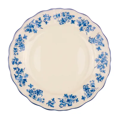Тарелка «Фиори» фарфор D=23см слон.кость,синий, Диаметр (мм): 230