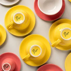 Чашка кофейная «Пур-Амор» фарфор 200мл D=97/50,H=60,L=125мм желт.,белый, изображение 4