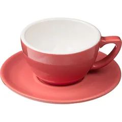 Чашка кофейная «Пур-Амор» фарфор 200мл D=97/50,H=60,L=125мм кораллов.,белый, изображение 3