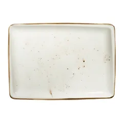 Блюдо «Париж» прямоугольное фарфор ,L=23,B=16см белый,коричнев., Форма: Прямоугольная