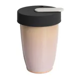 Кружка с двойной стенкой фарфор,силикон 250мл D=8,H=11см бежев.,черный