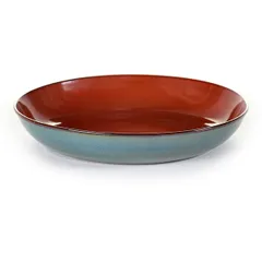 Deep dish  ceramics  D=235, H=45mm  brown, blue.