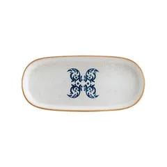 Блюдо сервировочное «Виенто» овальное фарфор ,L=21,B=10см белый,синий