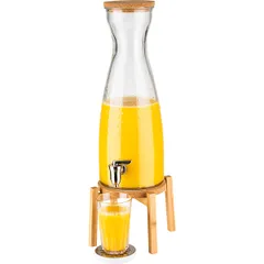 Диспенсер для холодных напитков «Фреш Вуд» стекло,дерево 4,5л ,H=56,5,L=23,B=23см прозр.,св. дерево, изображение 2