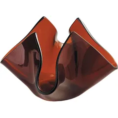 Подсвечник «Флауэ» темн.-янтарь стекло D=50,H=72,B=122мм тем.корич.