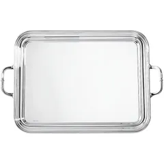 Rectangular tray “Contour” silver plated with handles  stainless steel, silver , L=50, B=38 cm  silver.