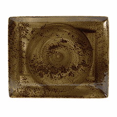 Блюдо «Крафт Браун» прямоугольное фарфор ,H=15,L=330,B=270мм коричнев.