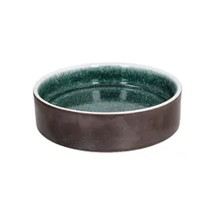 Салатник «Эллипс» (двойные стенки и дно) керамика D=16см коричнев.,зелен.