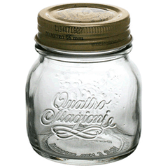 Jar "Quattro Stagioni" round with lid  glass, metal  150 ml  D=75, H=84mm  clear.