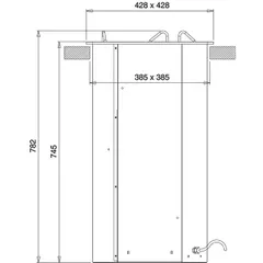 Dispenser for trolleys for heated plates ,H=78,L=43,B=43cm