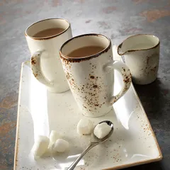 Кружка «Крафт Вайт» фарфор 285мл D=7,H=11,L=11см белый,коричнев., изображение 3