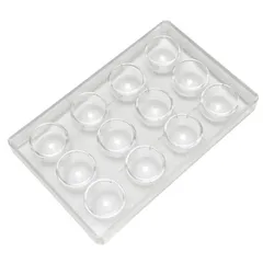 Форма для шоколада «Купол XL» [12 ячеек] поликарбонат ,H=36,5,L=275,B=175мм прозр.