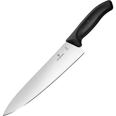 Нож поварской сталь нерж.,полипроп. ,L=386/255,B=53мм черный,металлич.