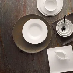 Тарелка для пасты «Пьюрити» с широким бортом эко-кост. фарф. D=29см белый, изображение 2