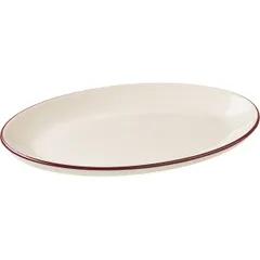 Блюдо «Кларет» овальное фарфор ,H=11,L=200,B=160мм бежев.,бордо, изображение 2