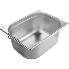 Gastronorm container (1/2) with handles  stainless steel  8.5 l , H=15, L=32.5, B=26.5 cm  metal.