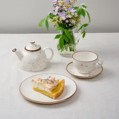 Блюдце «Париж» фарфор D=16см белый,коричнев., Диаметр (мм): 160, изображение 3