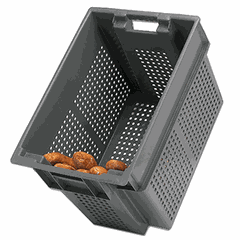 Perforated bread storage container plastic 70l ,H=40,L=60,B=40cm gray