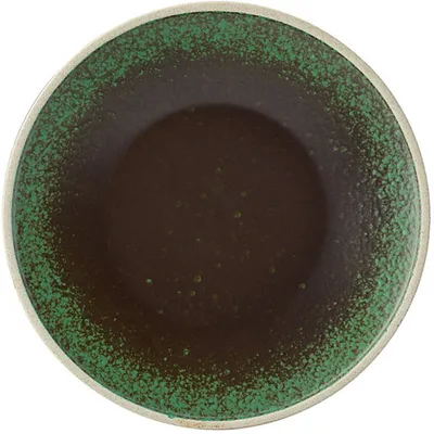 Тарелка «Фисташка» мелкая фарфор D=205,H=18мм коричнев.,зелен.