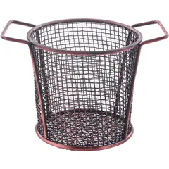 Basket for snacks “Prohotel” antique copper  stainless steel , H=80, L=95, B=90mm  black