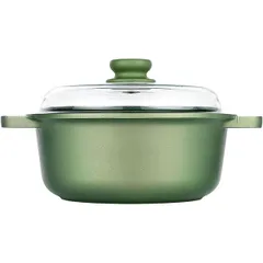 Кастрюля с крышкой  «Д.Грин» алюм.литой 3,5л D=24,H=10,3см зелен.
