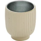 Чашка кофейная «Нара» для эспрессо рифленая керамика 100мл бежев.,граф.