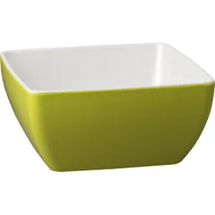 Square salad bowl  plastic  3.8 l , H=12, L=25, B=25 cm  white, green.