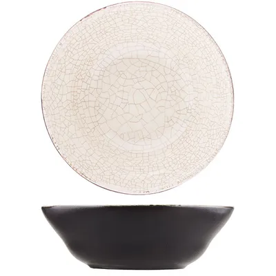 Тарелка глубокая «День и ночь» керамика D=190,H=65мм белый,черный