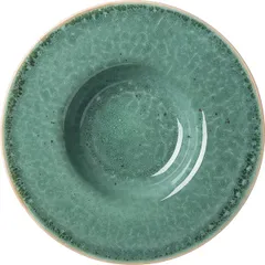 Pasta plate “Erboso Reativo”  porcelain  0.5 l  D=31, H=5 cm  turquoise, beige.