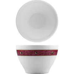 Салатник «Корал» стекло 230мл D=125,H=78мм белый,красный, изображение 2