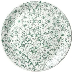 Plate “Ink” small  porcelain  D=25, H=2cm  green, white