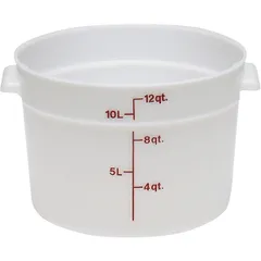 Graduated food container  polyethylene  11.4 l  D=37.8, H=21.3 cm  white