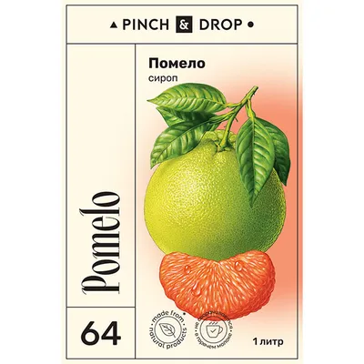 Сироп «Помело» Pinch&Drop стекло 1л D=85,H=330мм, Состояние товара: Новый, Вкус: Помело, Объем по данным поставщика (мл): 1000, изображение 2