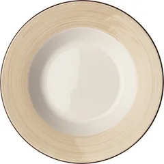Тарелка для пасты «Чино» фарфор 415мл D=270,H=35мм белый,бежев.