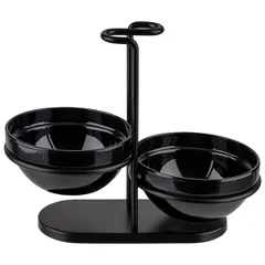 Салатник на подставке набор[2шт] пластик,сталь нерж. 250мл ,H=19,L=23,5,B=12,5см черный