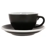 Кофейная пара «Эгг» фарфор 300мл D=110/155,H=65,L=135мм антрацит