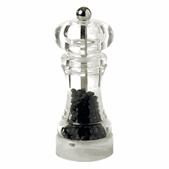 Мельница для перца акрил,пластик D=55,H=140мм прозр.