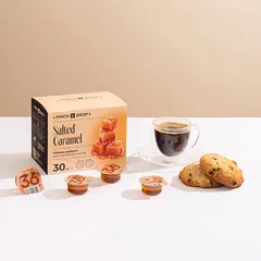 Сироп «Соленая Карамель» ароматизированный порционный Pinch&Drop[30шт] картон 15мл ,H=12,L=15,5,B=10, изображение 2