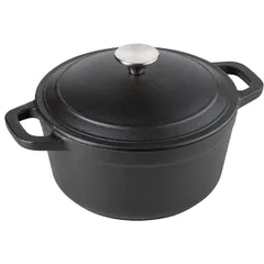 Кастрюля для запекания с матовым покрытием чугун 2,6л D=20,H=16см черный, изображение 2