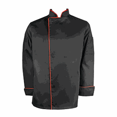Chef's jacket with edging. 54-56size twill black,red