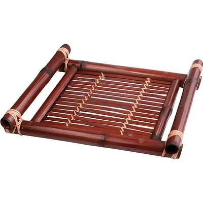 Блюдо для суши бамбук ,H=45,L=400,B=300мм тем.корич.