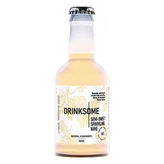 Напиток безалкогольный «Полусладкое игристое вино» стекло 200мл белый