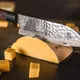 Нож кухонный «Нара» односторонняя заточка сталь нерж.,дерево ,L=285/150,B=49мм металлич.,тем.дерево, изображение 9