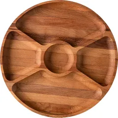 Менажница 5 секций бук D=250,H=25мм св. дерево, изображение 2