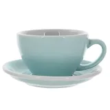 Кофейная пара «Эгг» фарфор 300мл D=110/155,H=65,L=135мм св. голуб.