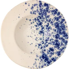 Plate for pasta “Phobos” ceramics D=285,H=55mm white,blue