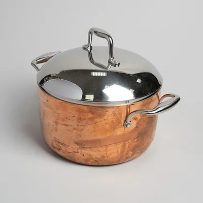 Кастрюля с крышкой 3-х слойная медь сталь нерж.,алюмин. 6л D=24,H=13,5см арт. 04012943, изображение 2