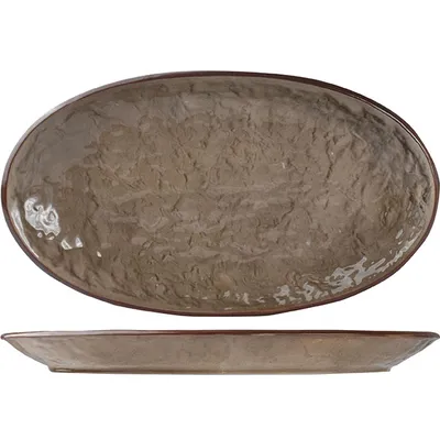 Блюдо «Кунстверк» овальное керамика ,H=3,L=30,B=17см зелен.,коричнев.