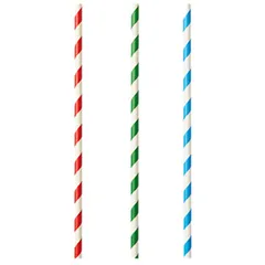 Трубочки «Спираль» без сгиба[100шт] бумага D=8,L=210мм разноцветн.